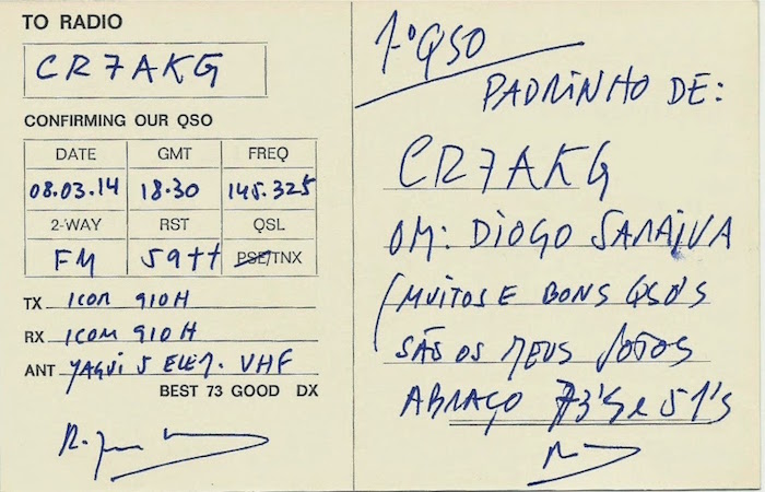 QSL CT1ZX - Verso