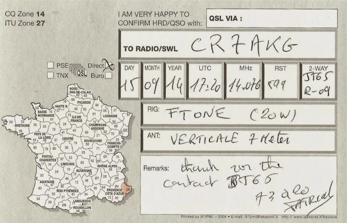 QSL F1SNB - Verso